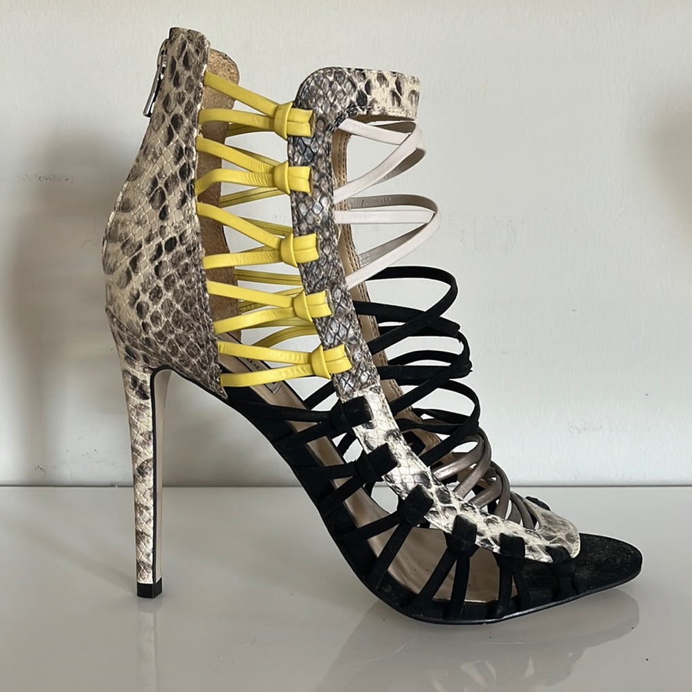 Caged high heel sandals